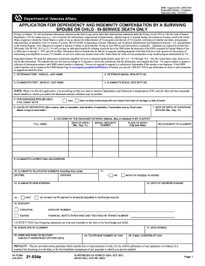 Application for Dependency and Indemnity Compensation