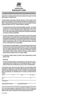 California DMV Information Security Statement