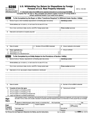 US Withholding Tax Return for Foreign Real Property