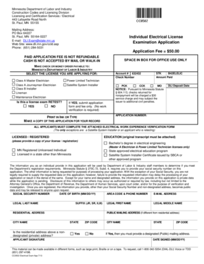 Minnesota Electrical License Application
