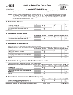 Form 4136 Credit for Federal Tax Paid on Fuels