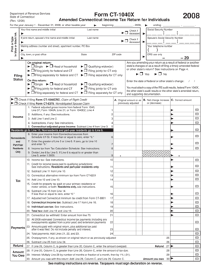 Amended Connecticut Income Tax Return
