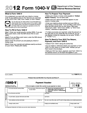 2012 Form 1040-V Payment Voucher
