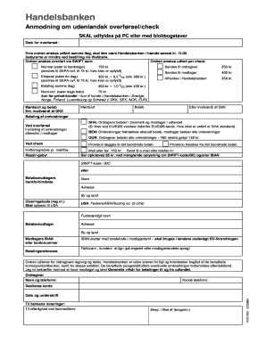 Handelsbanken International Transfer Request