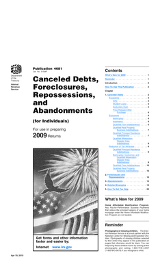 IRS Publication 4681 Canceled Debts