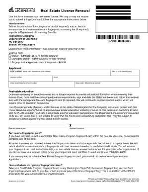 Real Estate License Renewal Form