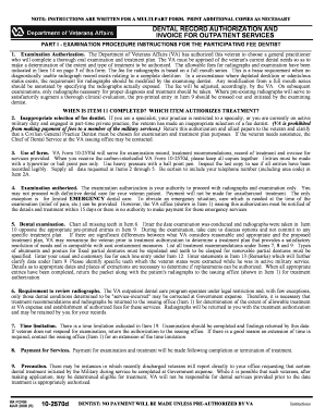 Dental Record Authorization and Invoice for Outpatient Services