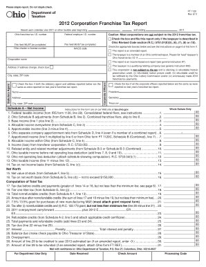 Ohio Corporation Franchise Tax Report