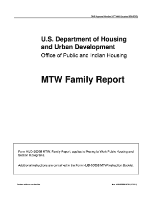 HUD-50058 MTW Family Report