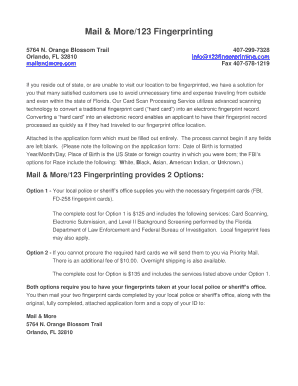 Florida Fingerprinting Application Form