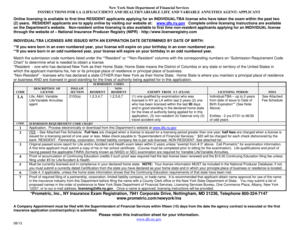 New York Life/Accident and Health Agent License Application