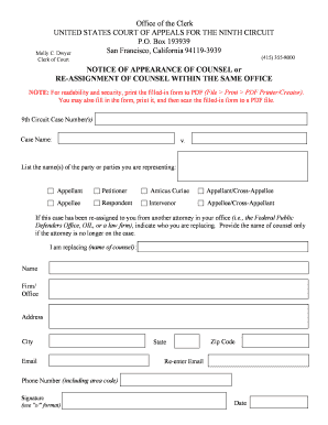 Notice of Appearance of Counsel