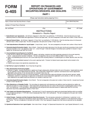 Form G-405 Securities Brokers and Dealers
