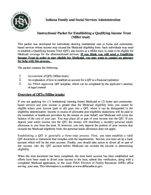 Indiana Qualifying Income Trust Template