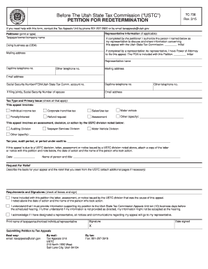 Utah State Tax Commission Petition for Redetermination
