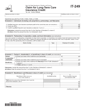New York Long-Term Care Insurance Credit Form IT-249