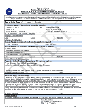 California Independent Medical Review Application
