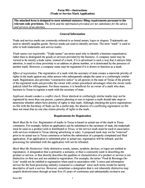 Texas Trade or Service Mark Application Form 901