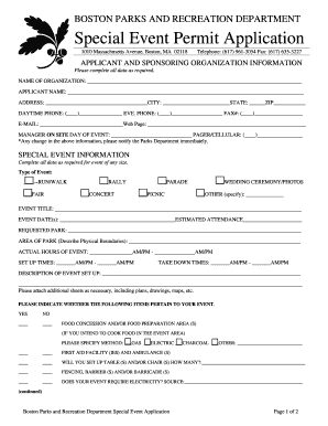 Boston Special Event Permit Application