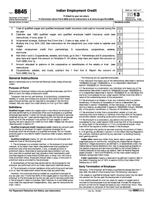 IRS Form 8845 Indian Employment Credit