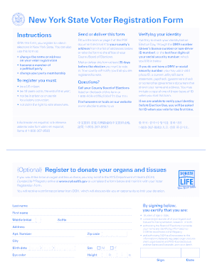 New York State Voter Registration Form