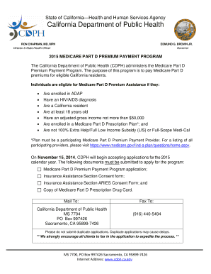 2015 Medicare Part D Premium Payment Program Application