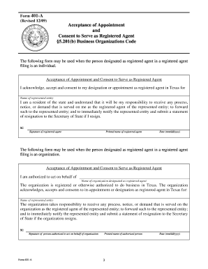 Texas Registered Agent Consent Form