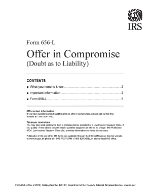IRS Form 656-L Offer in Compromise