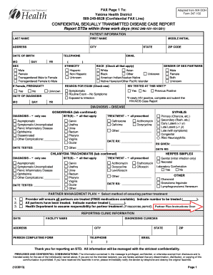 Washington State STD Case Report Form