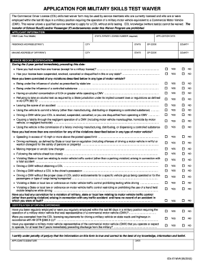 CDL Skills Test Waiver Application