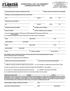 Florida IFTA License Application