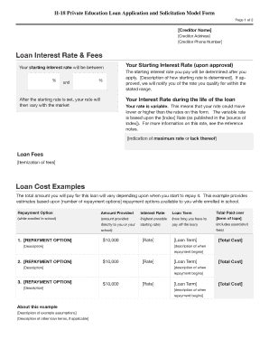 H-18 Private Education Loan Application
