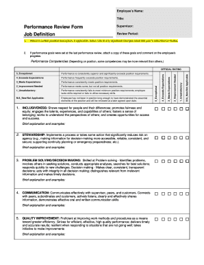 Employee Performance Review Form