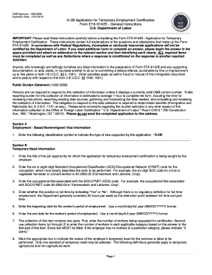 H-2B Temporary Employment Certification Application