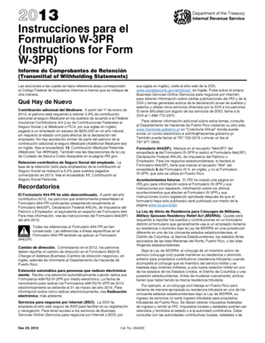 Instrucciones para el Formulario W-3PR