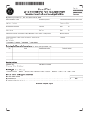 Massachusetts IFTA License Application