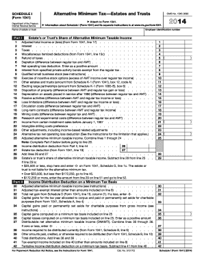 Schedule I Form 1041 Alternative Minimum Tax for Estates and Trusts