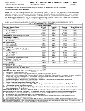Wisconsin Boat Registration & Titling Application