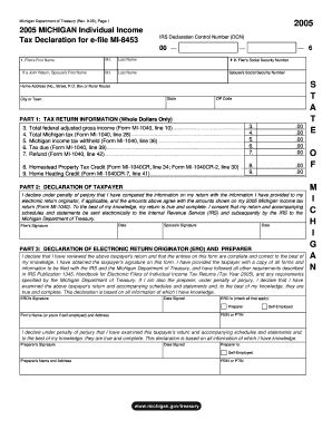 Michigan Individual Income Tax Declaration for e-file