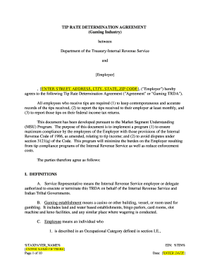 Tip Rate Determination Agreement