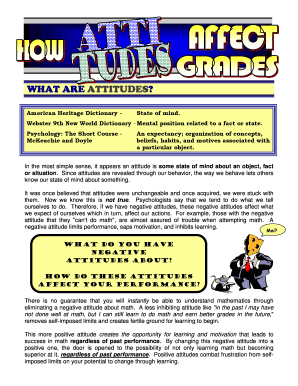 College Attitude Change Worksheet