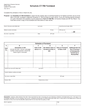 Schedule CT-709 Farmland