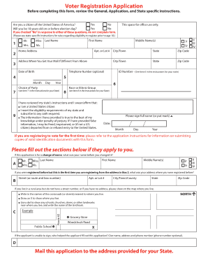 US Voter Registration Application
