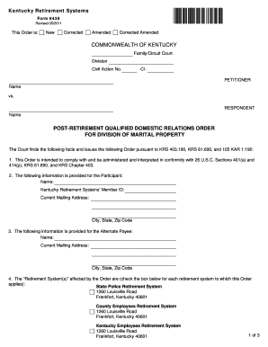 Kentucky Retirement Systems Form 6435