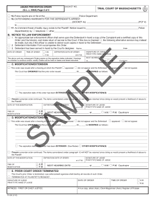 Massachusetts Abuse Prevention Order