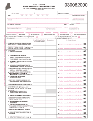 Maine Amended Corporate Tax Return