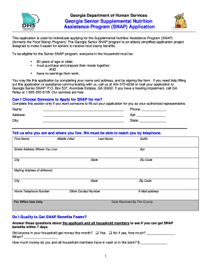 Georgia Senior SNAP Application