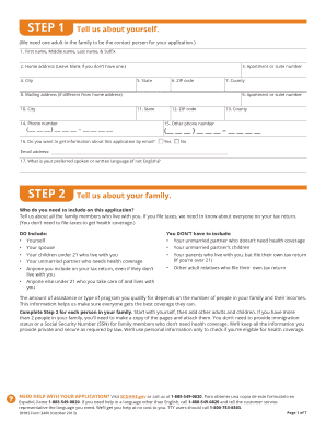 South Carolina Health Insurance Application