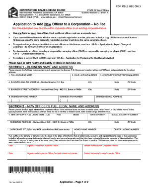 California Contractor License Application