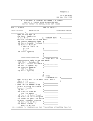 HUD Monthly Report for Establishing Net Income